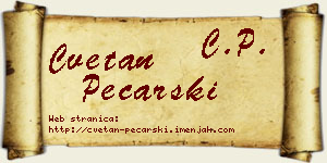 Cvetan Pecarski vizit kartica